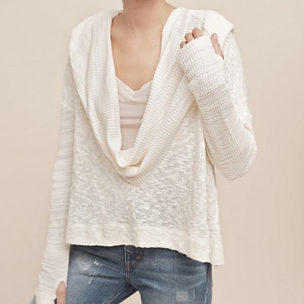 Anthropologie cream cowl neck sweater